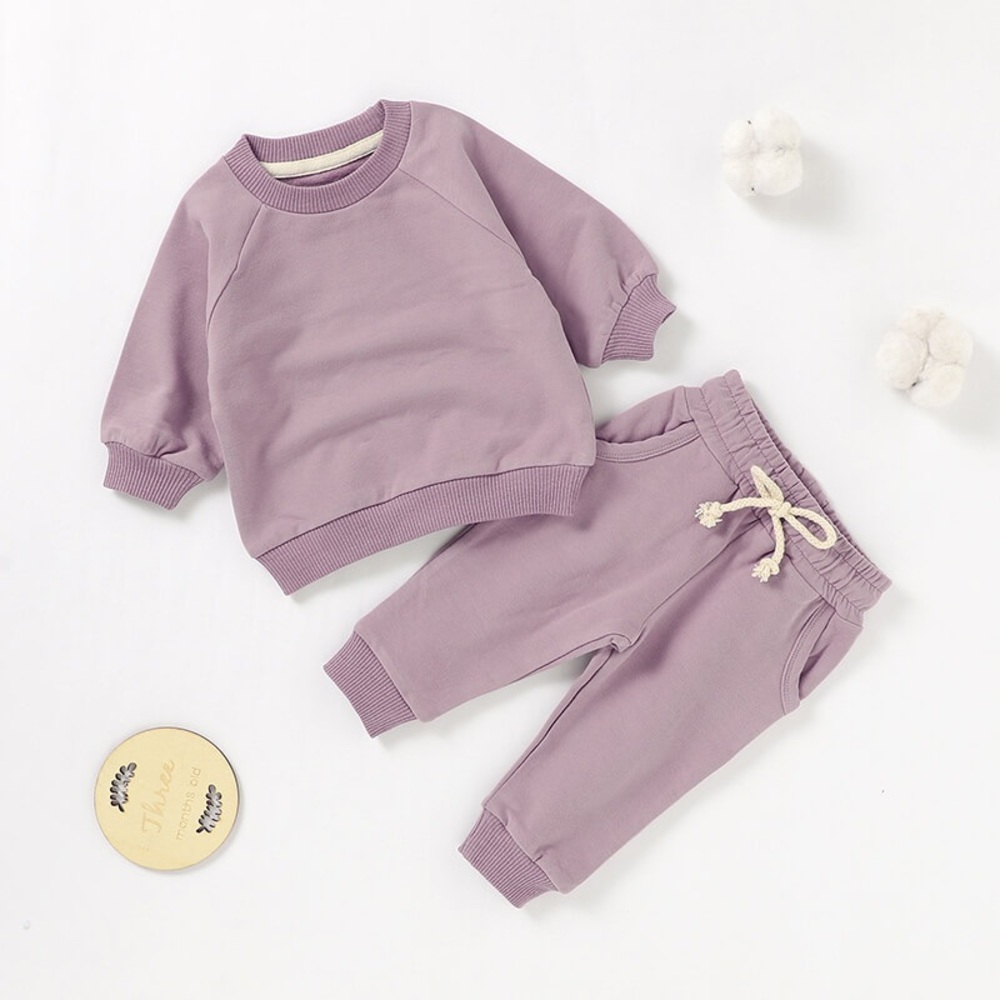 2T purple French terry toddler sweater set!